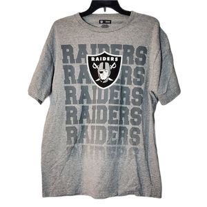 Vintage Gray NFL Raiders all over print T-shirt